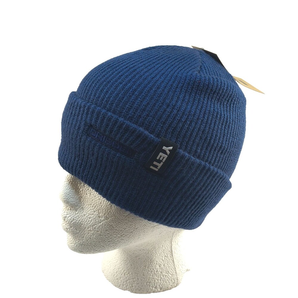 Yeti Logo Badge Beanie Blue Knit Winter Monogram Coolers Adult NWT *Embroidered*